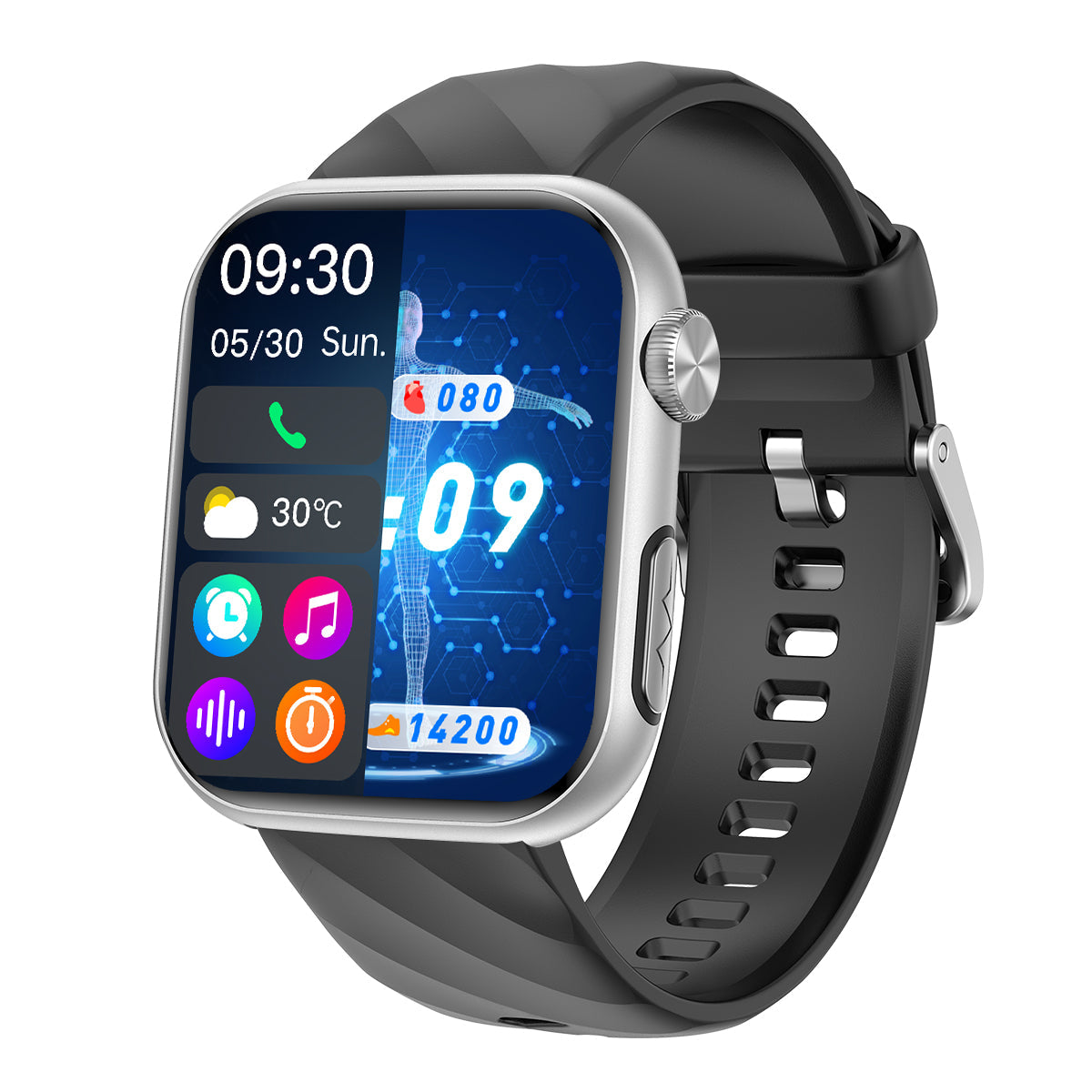 FITVII HM57 Health & Fitness Tracker (Answer/Make Calls), Smart Watch with HR+BP+SPO2 Monitor