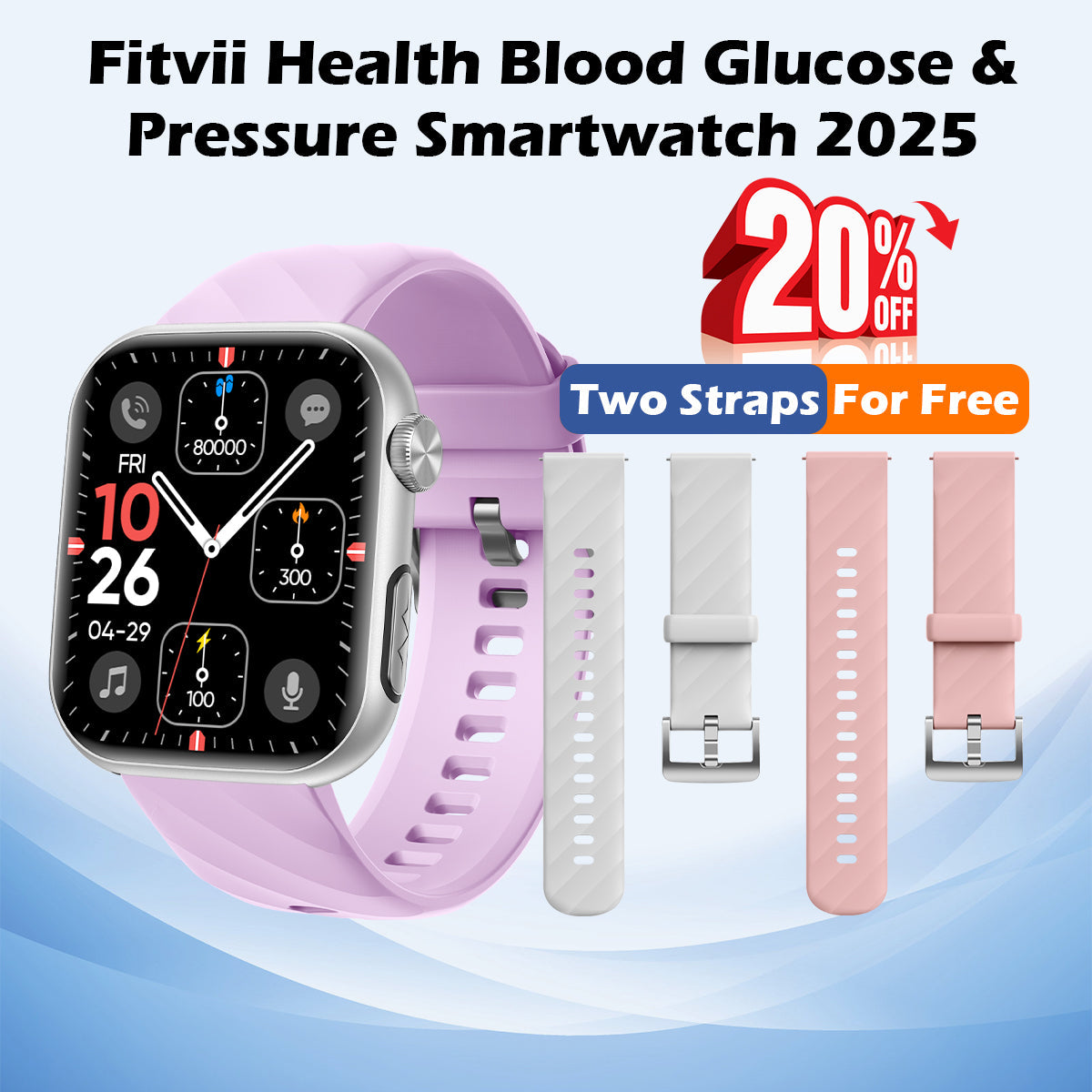 Father's Day Gift - Fitvii® Upgrade GT5 PRO MAX Health Smartwatch With SOS+BP+BG+HR+ECG+TEMP+SPO2+Calls Fitness Tracker