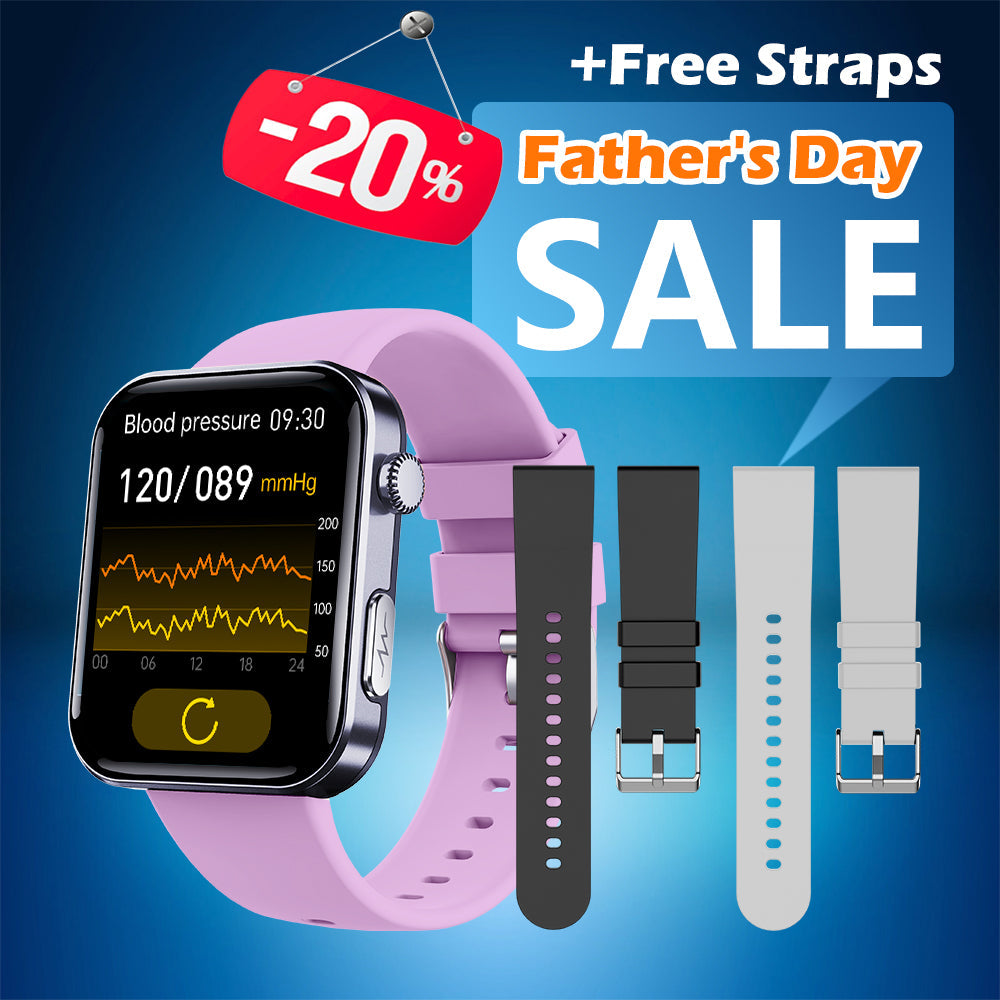 Best Father's Day Gift-FitVII® PulseMax Fall Detection Watch With Blood Glucose+Blood Presssure Monitoring+Calls