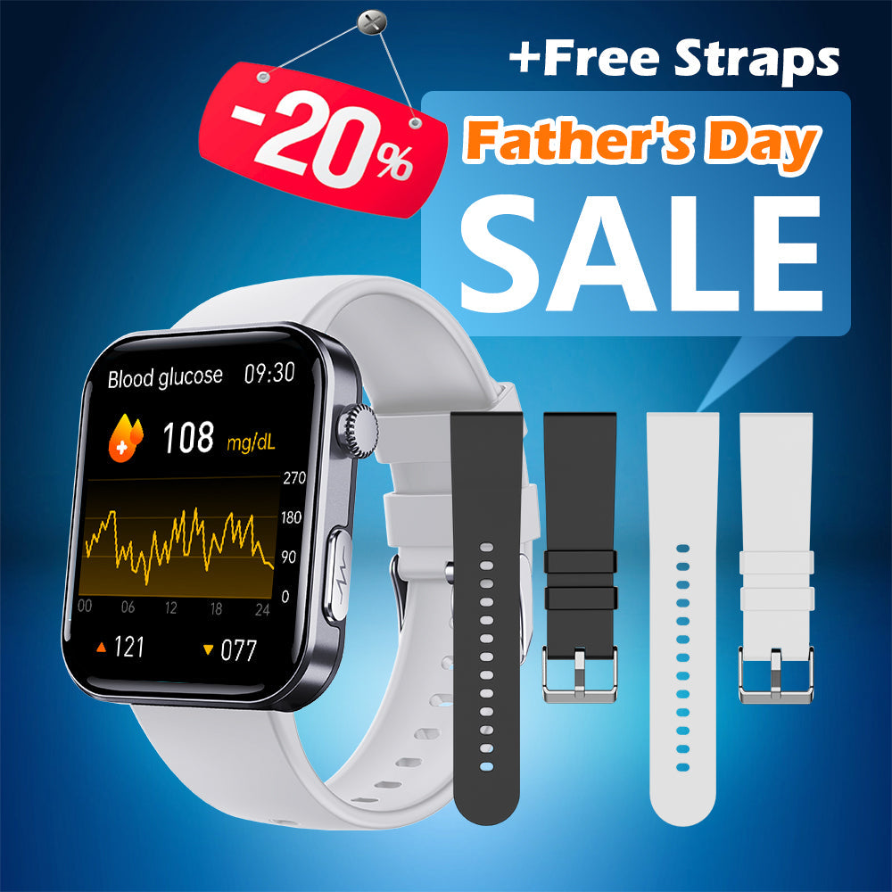 Best Father's Day Gift-FitVII® PulseMax Fall Detection Watch With Blood Glucose+Blood Presssure Monitoring+Calls