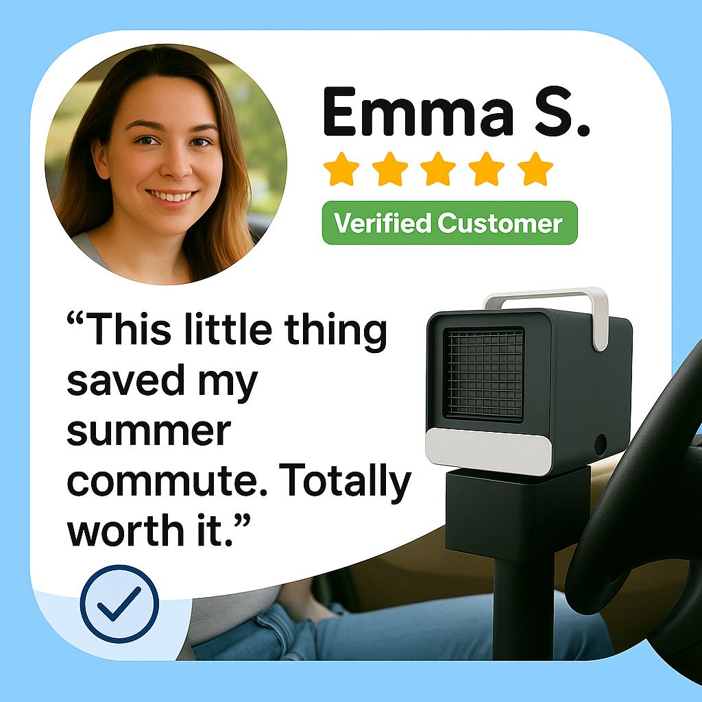 Portable Mini Air Conditioner | Ultra-Portable Car AC System, Quiet 4-Blade Design & Ideal for Home, Office, and Travel Use