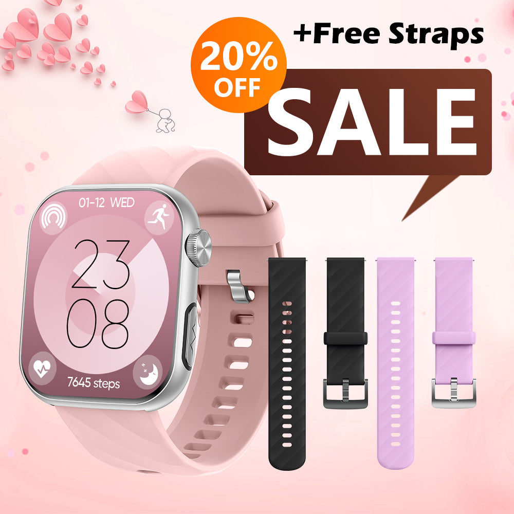 FITVII HM57 Health & Fitness Tracker (Answer/Make Calls), Smart Watch with HR+BP+SPO2 Monitor