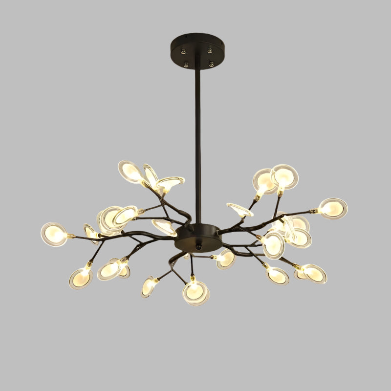 LED Firefly Chandelier Light Fixture - Branch Design for Living Room & Dining Room Decor