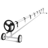 22 FT Solar Pool Cover Reel Set with Hand Crank & Wheels, Aluminum Solar Swimming Inground Cover Blanket Reel Roller