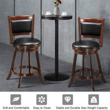 2-Pack 24" Wooden Counter Stools, 360° Swivel Bar Stools with Backs, Counter Height Stool, Upholstered Bar Chairs Dining Chairs