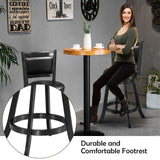 2-Pack 24" Wooden Counter Stools, 360° Swivel Bar Stools with Backs, Counter Height Stool, Upholstered Bar Chairs Dining Chairs