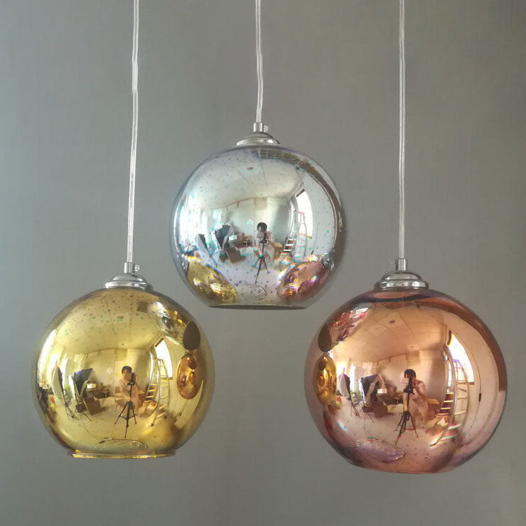 Modern Creative 3D Colorful Fireworks Glass 1-Light Dome Pendant Lamp