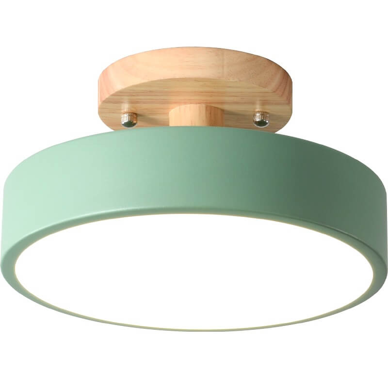 Nordic Log Round LED Semi-recessed Ceiling Lamp