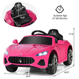 4-Wheel Licensed Maserati Kids Ride On Car, 12V Battery Powered Electric Toy Car with Parent Remote Control, Lights, Horn, Music