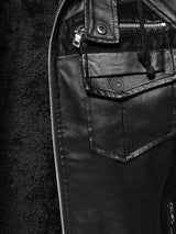 Men’s Windproof Leather Jacket with Fleece Lining – Warm Casual Outerwear