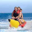 3-Person Inflatable Towable Tubes for Boating w/Electric Air Pump, Water Recreation Sports Banana Boat for Towing Rider