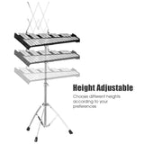 30 Notes Percussion Glockenspiel Bell Kit, Adjustable Height Xylophone with Practice Pad Mallets Sticks Stand Carrying Bag