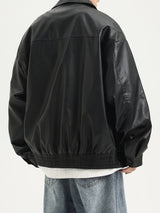 Men’s Casual Outdoor Zip-Up Motorcycle Jacket – Lightweight Black Stylish Outerwear