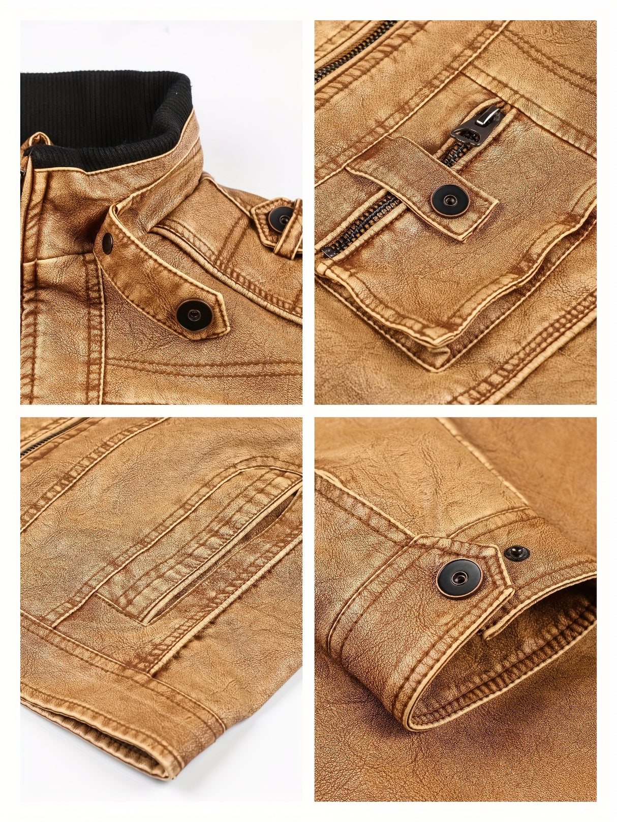 Men’s Vintage Pilot Jacket – Retro Motorcycle Style, Lightweight Casual Outerwear