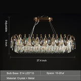 K9 Crystal Chandelier Light Fixture - Modern Hanging Pendant for Dining Room & Living Room Decor