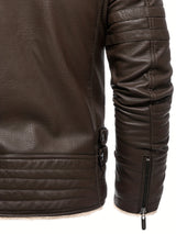 Men’s Winter Plush Motorcycle Jacket – Slim Fit, Full Zip, Warm & Stylish