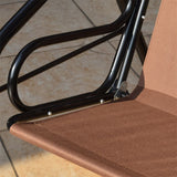 3-Person Cushioned Metal Outdoor Patio Porch Swing Chair Bench Glider with Adjustable Awing Canopy