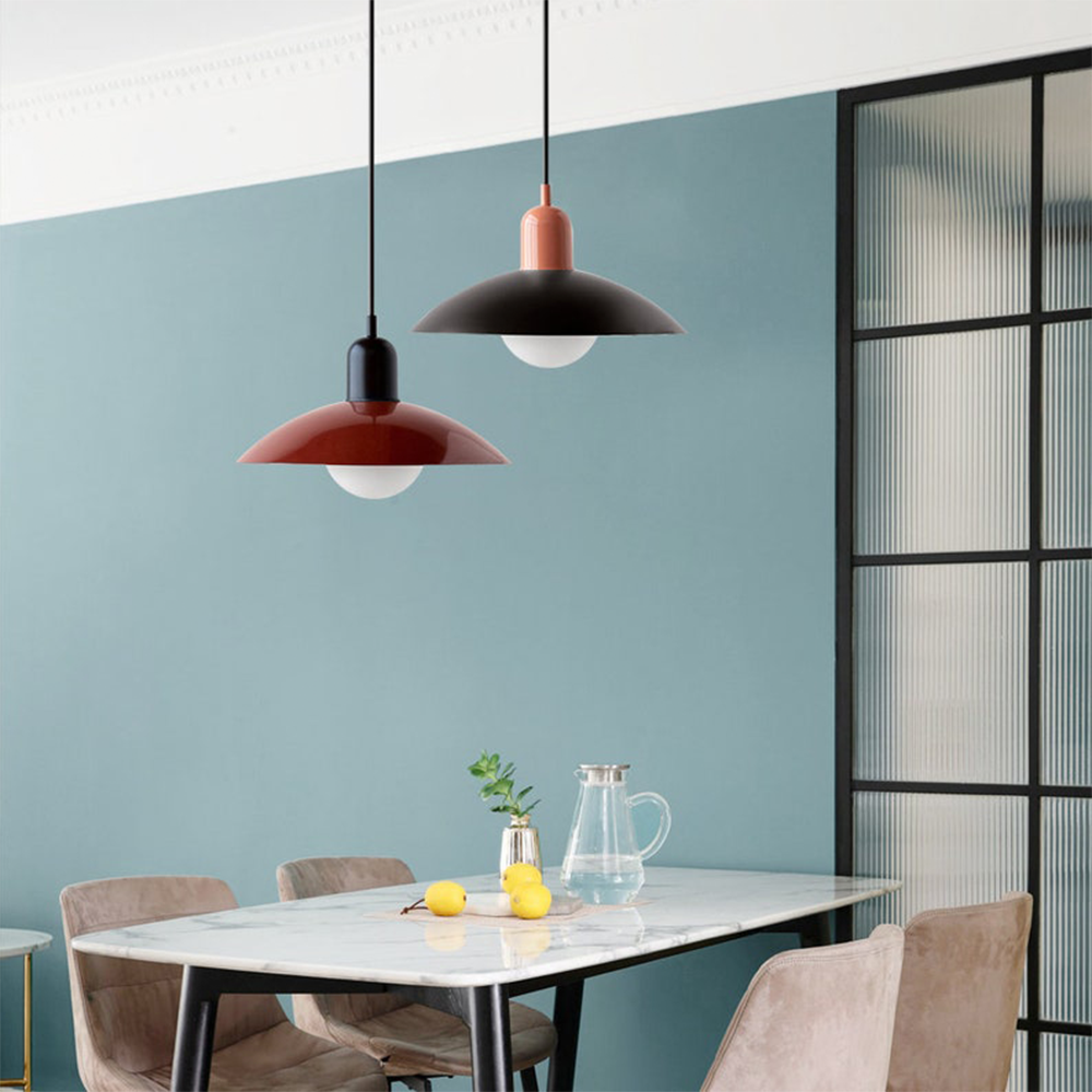 LED Bauhaus Pendant Light Fixture - Colorful Macaron Design for Kitchen, Dining Room & Modern Interiors