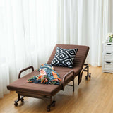 Folding Rollaway Bed with Mattress for Adult, Portable Guest Bed Frame with Adjustable 6 Position & Side Storage Pocket