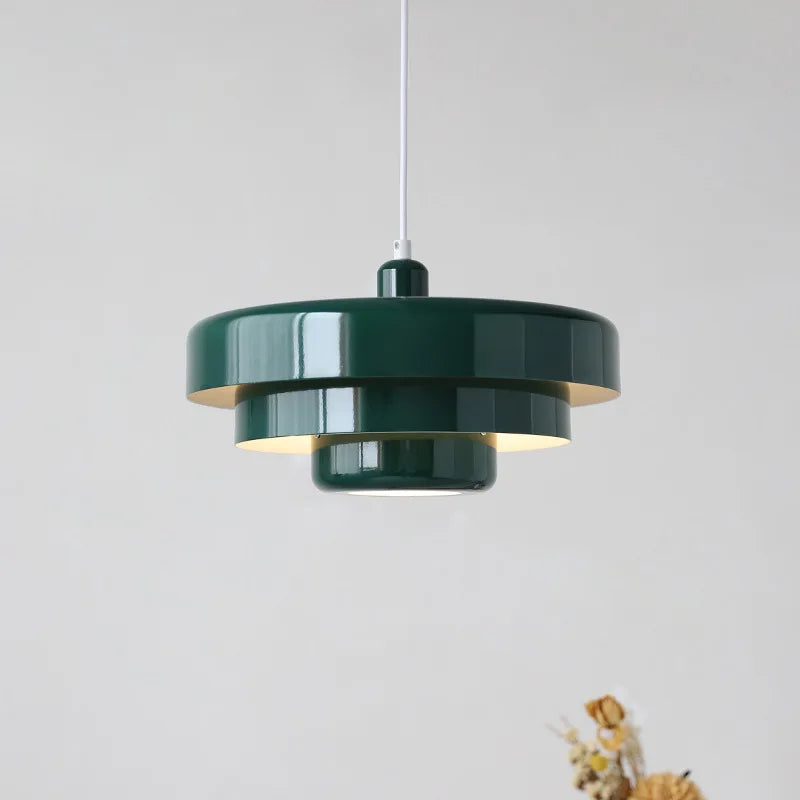 Vintage Italian Pendant Light – Elegant Orange & Green Hanging Light for Modern Homes