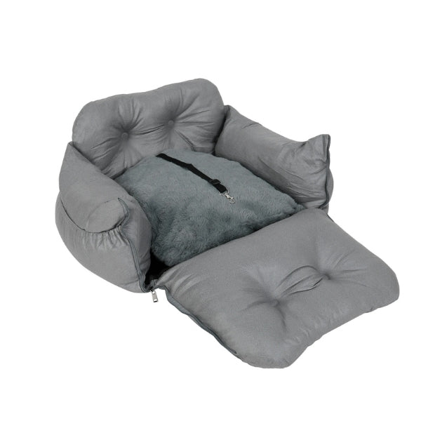Dog Car Seat Bed with Harness | Waterproof Travel Dog Car Seat Bed