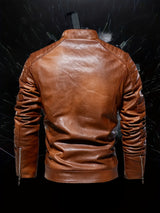 Men’s Vintage Biker Jacket – Full Zip Warm Lined Jacket