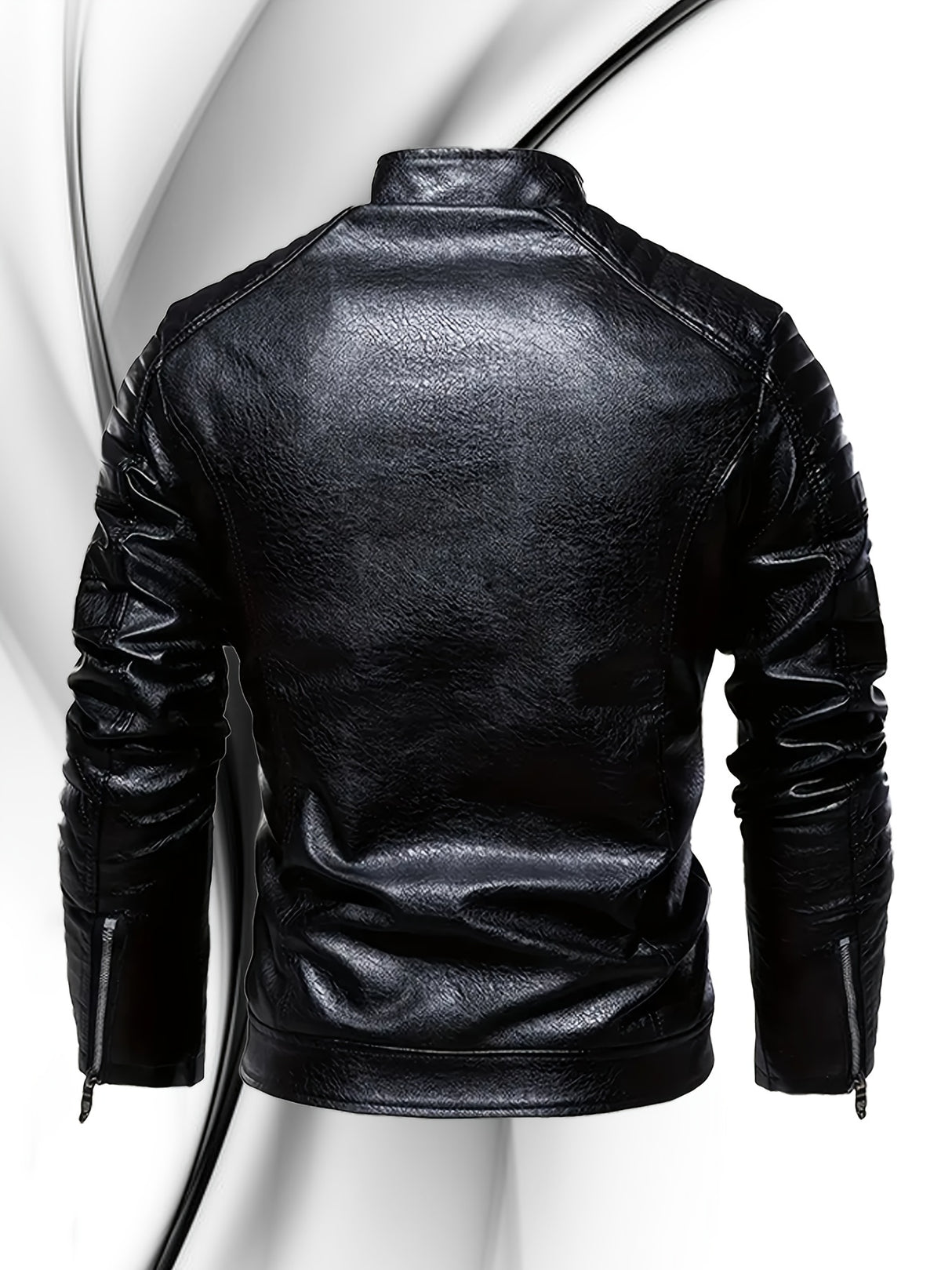 Men’s Vintage Biker Jacket – Full Zip Warm Lined Jacket