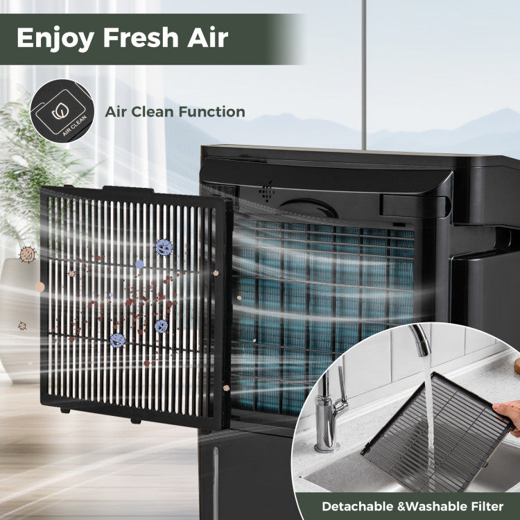 57 Pint Dehumidifier for Basement, 4500 Sq.Ft Dehumidifier with Auto Drain Hose & Wheels, 3-Color Indicator, Dry Clothes Mode, 24H Timer