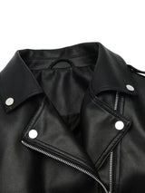 Women’s Biker Jacket – Chic Motorcycle Zip-Up Coat
