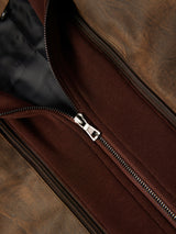 Men’s High-End Windproof Leather Jacket – Trench Style Outerwear for All Seasons