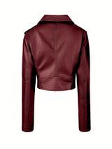 Women’s Biker Jacket – Chic Motorcycle Zip-Up Coat