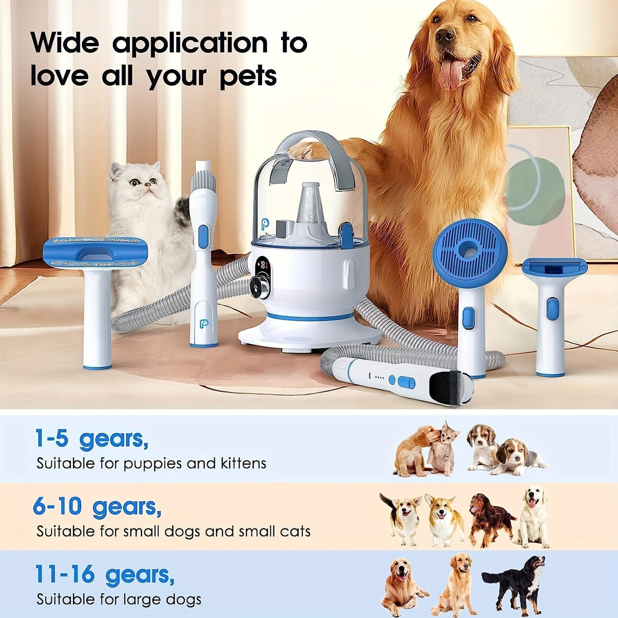 High-Performance Premium Quality 2L Pro Pet Grooming Kit Hair Removal System for Dogs & Cats