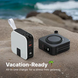 TravelBank | Portable 5-in-1 Wall Charger | Wireless Charging, Power Bank & Multi-Device Charging