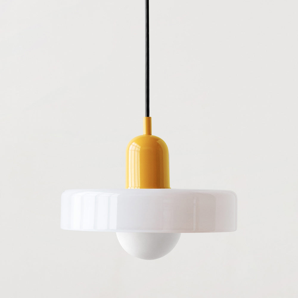 Bauhaus Pendant Light | Colored Glass, Adjustable Height & Ideal for Dining Rooms and Modern Interiors