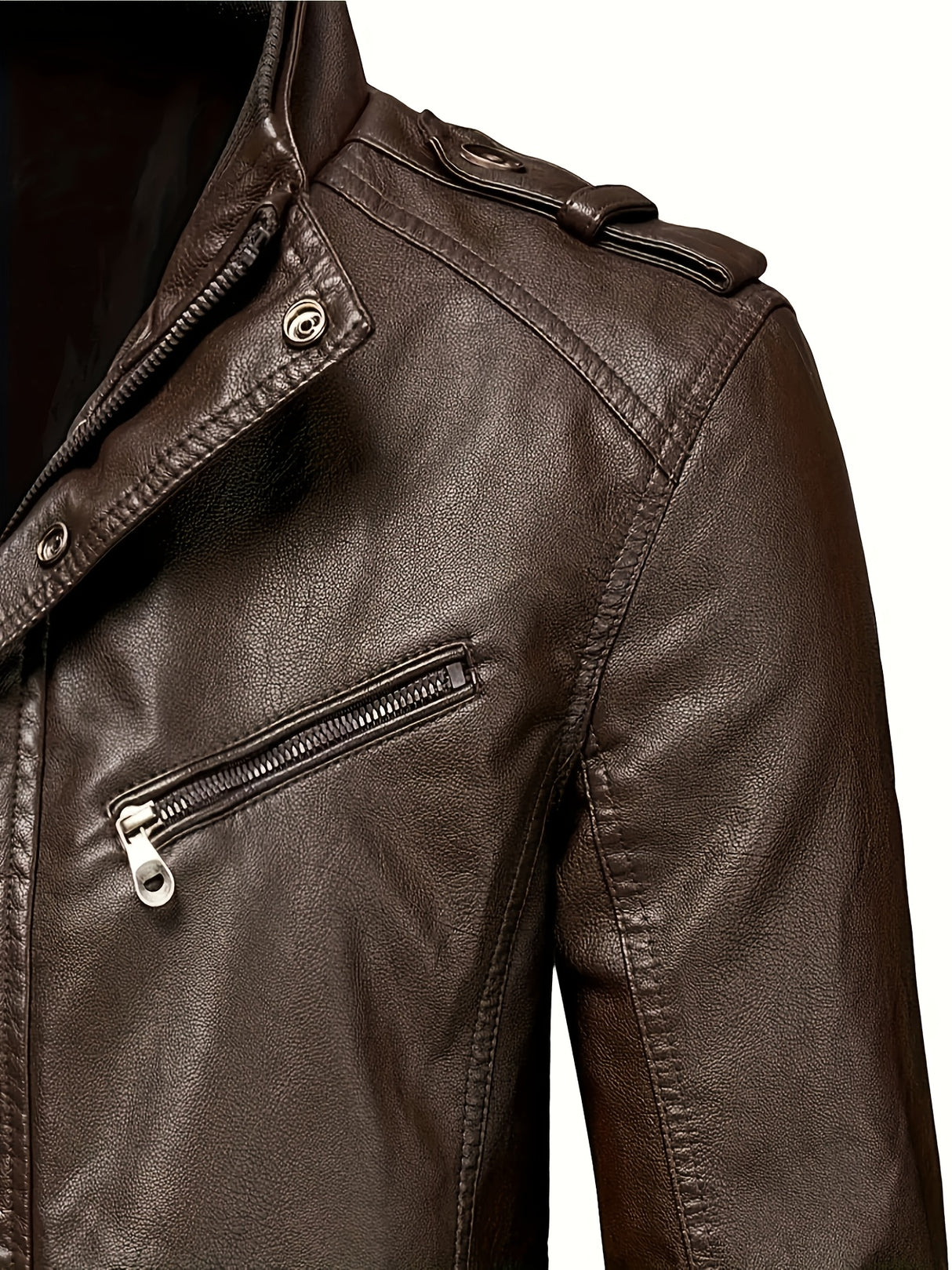 Men’s Casual Streetwear Jacket – Stand Collar, Zip Pockets, Autumn Winter Wear