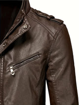 Men’s Casual Streetwear Jacket – Stand Collar, Zip Pockets, Autumn Winter Wear