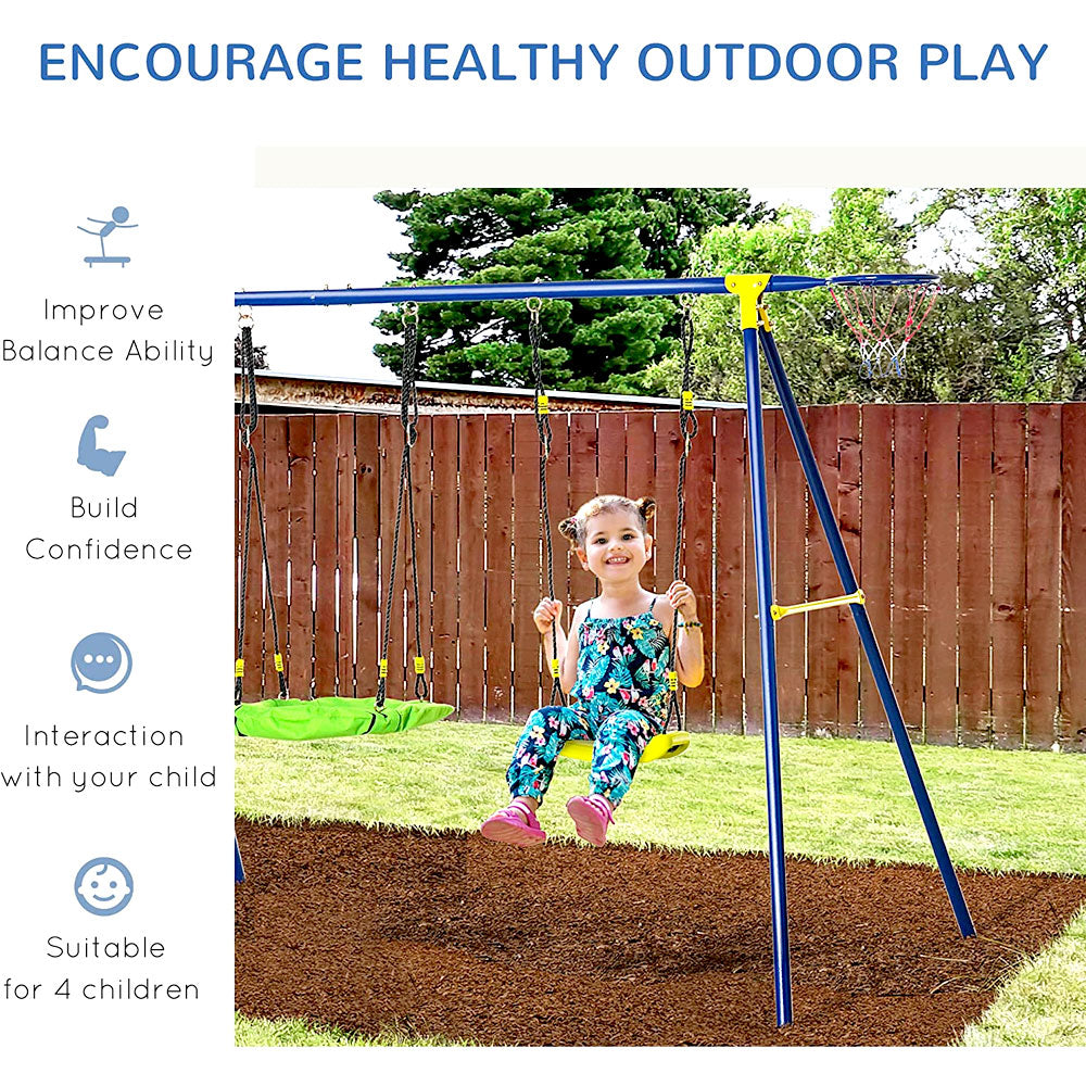 5 in 1 Play Set Outdoor Metal for Kids - Swing Set