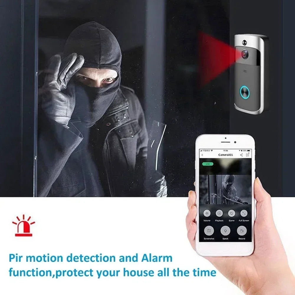 Wireless HD WiFi Video Doorbell | Night Vision, Two-Way Intercom & Motion Alerts for Home Security