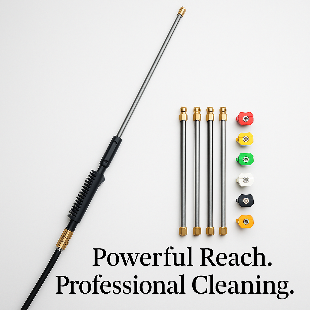 Telescoping High Pressure Washer Wand Set | 4000 PSI, 7 Nozzle Tips & Ideal for Gutter, Roof, and Hard-to-Reach Cleaning