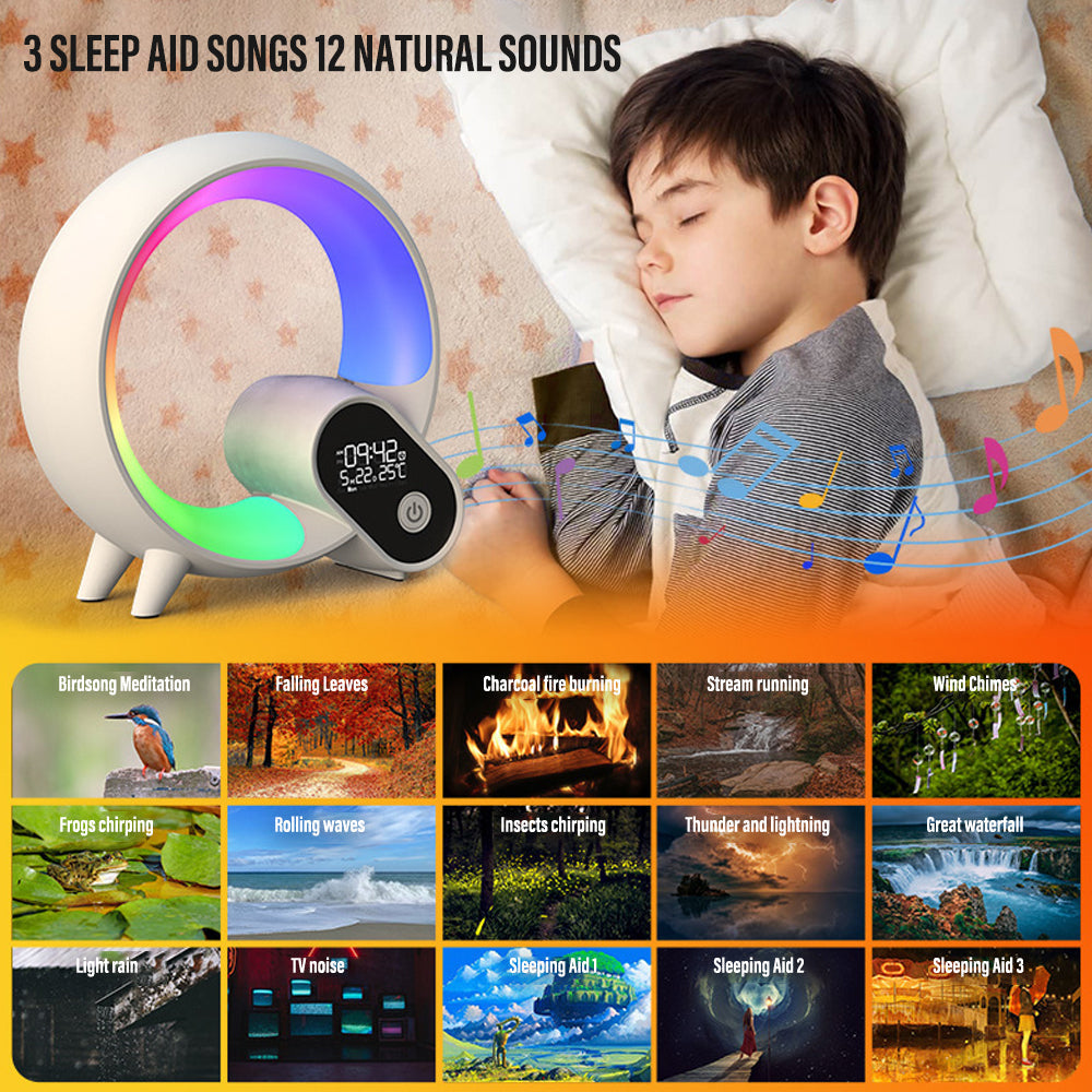 3-in-1 Bluetooth Speaker and Alarm Clock Lamp - Lit Lamp Good Gifts for New Home