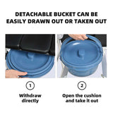 2-in-1 Foldable Shower Commode Wheelchair, Aluminum Alloy Transport Chair Toilet Bedside Wheelchair with Commode