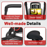 Air Resistance Upright Bike with LCD Monitor, Phone Holder & Built-in Wheels, Fully Adjustable Stationary Exercise Fan Bike