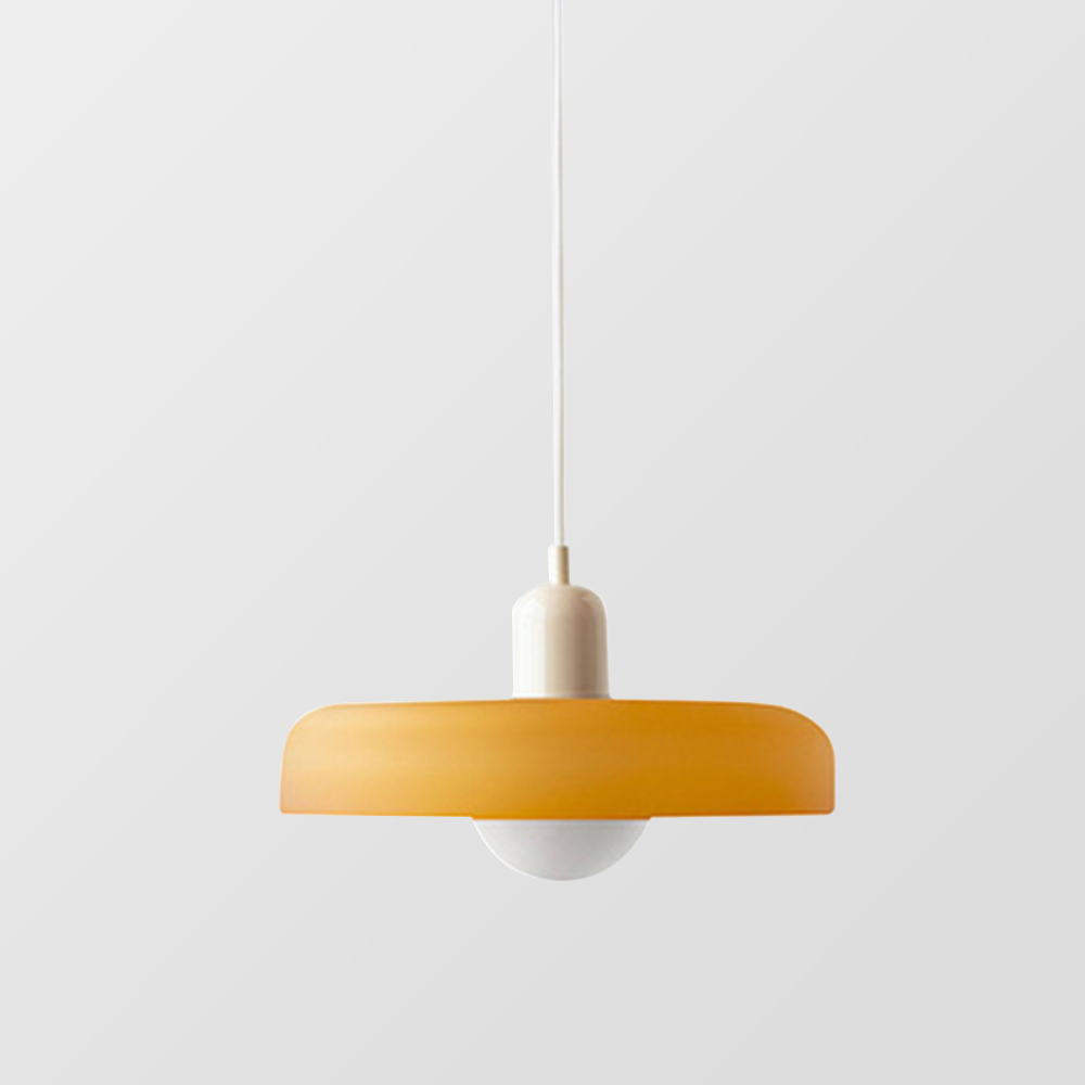 Scandi Bauhaus Pendant Light – Stylish Orange Ceiling Lamp for Contemporary Spaces