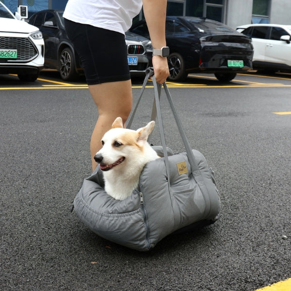Dog Car Seat Bed with Harness | Waterproof Travel Dog Car Seat Bed