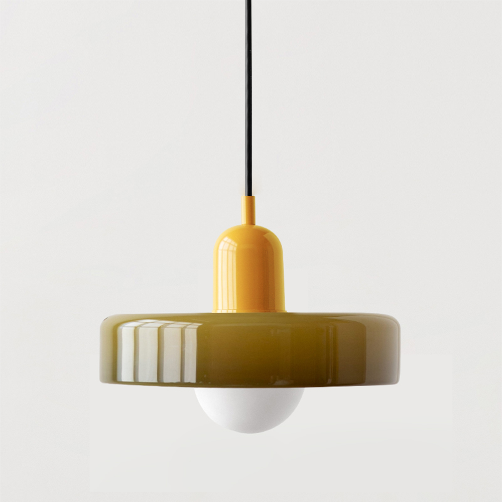 Scandi Bauhaus Pendant Light – Stylish Orange Ceiling Lamp for Contemporary Spaces