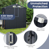 6.3 x 3.5 FT Metal Outdoor Storage Shed Garden Shed Tool Storage House with 4 Vents, Base Floor, Lockable Doors