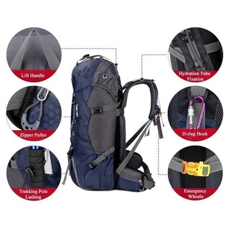 60L Waterproof Hiking Backpack | Lightweight, Ergonomic Design & Smart Storage for Day Hikes and Expeditions