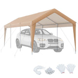10 x 20 FT Heavy-Duty Steel Frame Carport Portable Garage Tent, All-Season Outdoor SUV Truck Car Canopy Boat Shelter