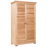 63" Wooden Outdoor Storage Shed, Garden Tool Cabinet Waterproof Portable Shed with Latch Detachable Shelves