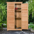 63" Wooden Outdoor Storage Shed, Garden Tool Cabinet Waterproof Portable Shed with Latch Detachable Shelves